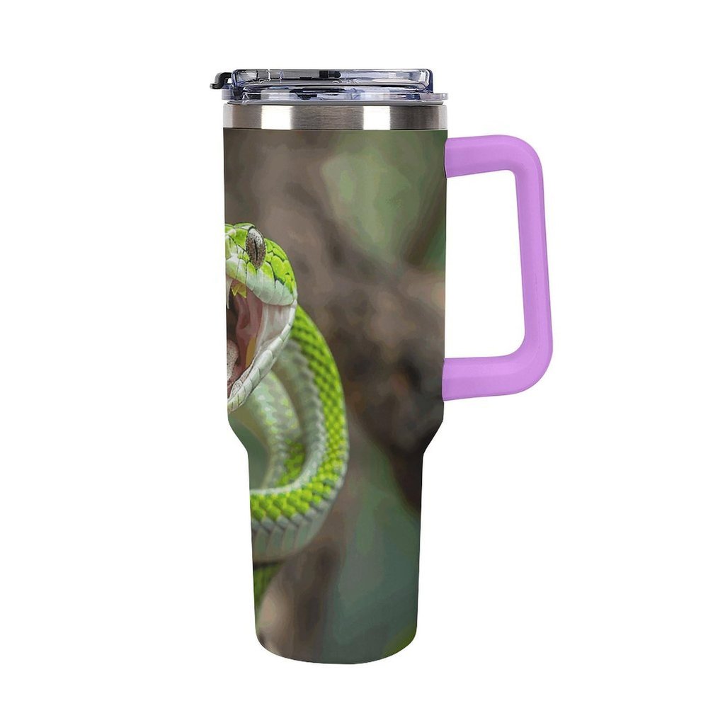 GHEPSDW 1.2 L Insulated Stainless Steel Travel Mug with Handle and Straw Lid