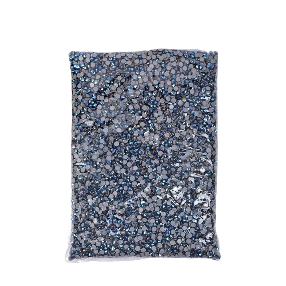 CYMMIYT Hotfix Rhinestones, 14,400 Pieces, SS6–SS20, Crystal Glass, Mine Blue, SS20