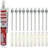 Heavy-Duty Approved Fastening Set: 10 × 10 × 165 mm A4 Anchor Rods + 1 Liquix Pro 1 + 10 × 16 × 85 mm Sieve Sleeves, M6–M16 Installation Sets (A4 Stainless Steel, M10 × 165 mm) view 1