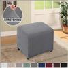 RTSFKFS Square Ottoman Cover, 40x40–80x80 cm, Stretch Cover for Footstools and Ottomans, Turquoise Green, 72x72 cm view 2