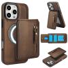 DMaos iPhone 13 Pro Max Wallet Case, Detachable, MagSafe Compatible, Brown view 1