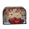 2-Slice Toaster Cover with Red Hearts view 2