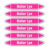 Sticker: 200 x 30 mm, 6 pcs. - Group 7 - Lyes - Pipeline Identification - per DIN 2403 - Language: English - Boiler Lye view 1
