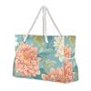 Colorful Chrysanthemum Flowers Tote Bag with Zipper, Side Pockets, and Wet Compartment view 1