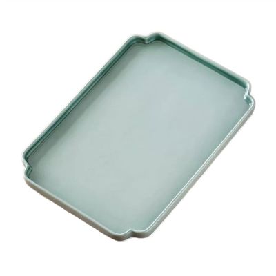 Home Table Service Tray, Exquisite Ceramic Serving Tray, Simple Square Tea Tray for Kitchen Coffee Table Decor