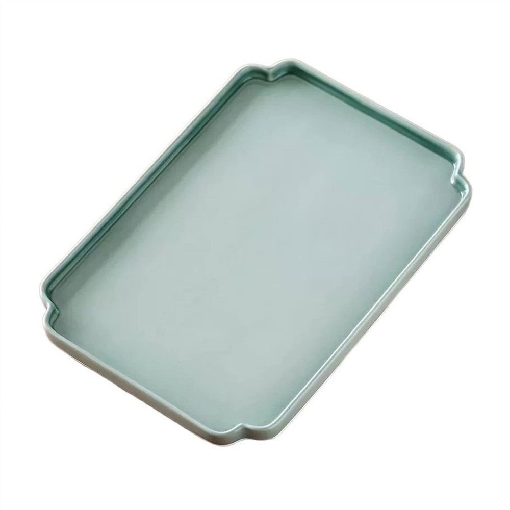Home Table Service Tray, Exquisite Ceramic Serving Tray, Simple Square Tea Tray for Kitchen Coffee Table Decor