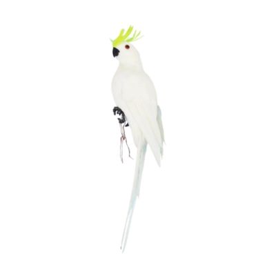 Baoblaze Artificial Parrot Statue, White, 35 cm