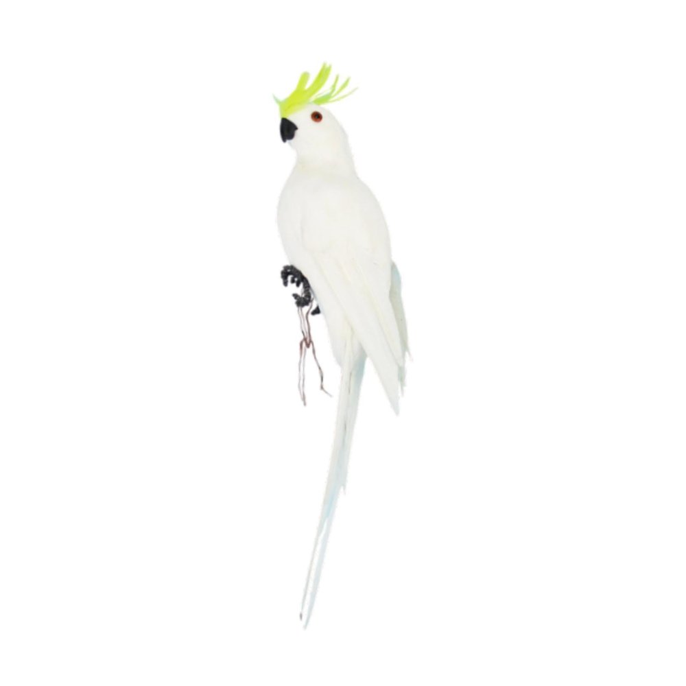 Baoblaze Artificial Parrot Statue, White, 35 cm