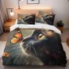 3-Piece 3D Cat Butterfly Microfiber Bedding Set, 220 x 240 cm view 2