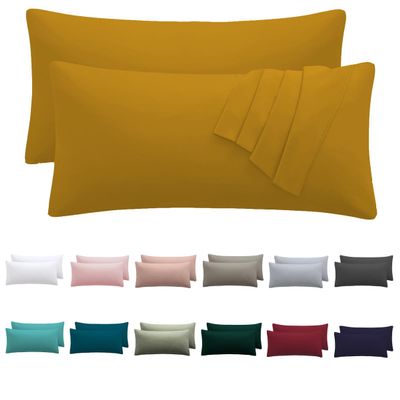 Nesture Pillowcases 40 x 70 cm, 2-Pack, Yellow, 100% Microfiber