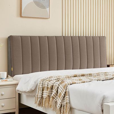 LZTET Bed Headboard Cover, Stretch Velvet, Coffee, 150 × 60 × 3 cm