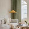 Tolldek 2-Piece Chenille Jacquard Blackout Curtain Set, Green, 107 x 160 cm view 1