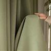 Tolldek 2-Piece Chenille Jacquard Blackout Curtain Set, Green, 107 x 160 cm view 2