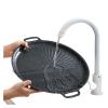 AHUFGN Cast Iron Griddle Frying Pan, Large Oval Nonstick Grill Plate, Multifunctional Grill Tray (14.96-inch Large) view 1