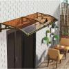 Waterproof Front Door Awning with Aluminum Frame, Brown, 100 x 200 cm view 2