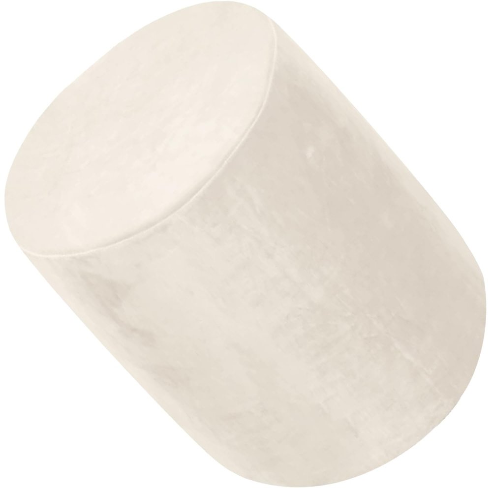 Small Stretch Round Ottoman Cover, Beige, Dia. 33 x H 35 cm