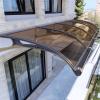 Valdoza Door Awning for Home Entrance, Polycarbonate Arched Canopy, Brown, 80 × 330 cm/3 view 1