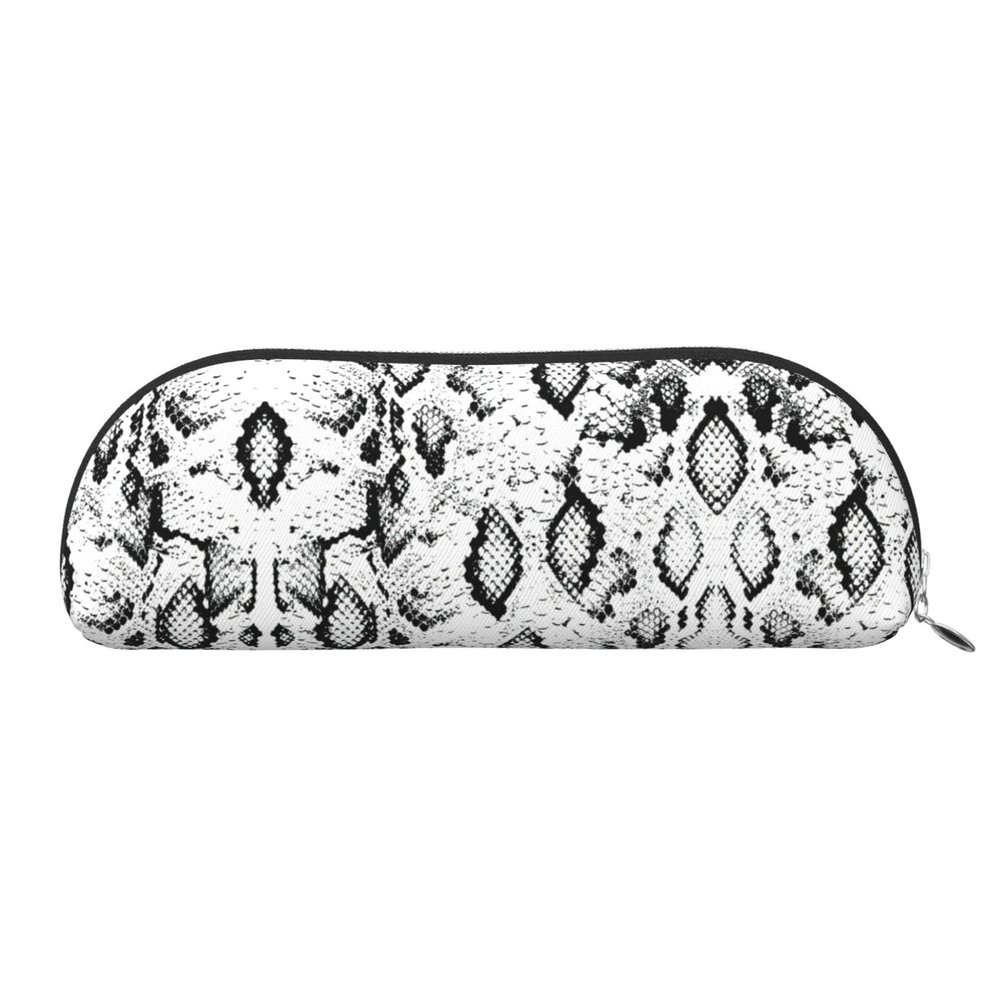 EdWal Black and White Snake-Skin Print Makeup Bag and Pencil Case, Silver, One Size