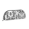 EdWal Black and White Snake-Skin Print Makeup Bag and Pencil Case, Silver, One Size view 2