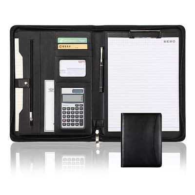 MYRDBT A4 Padfolio, Premium Vegan Leather Business Portfolio with Zipper