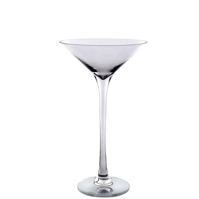 DRW Table Vase with Glass Base, Transparent, 15 x 15 x 40 cm