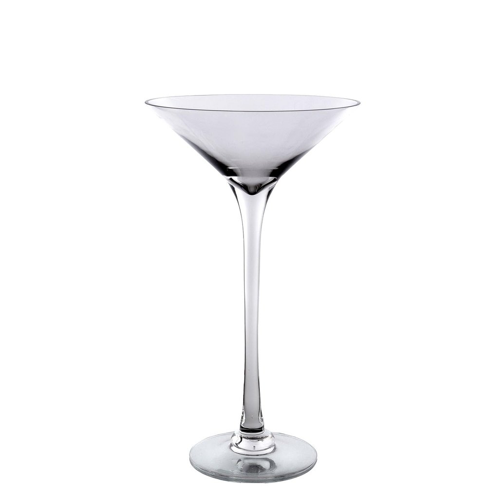 DRW Table Vase with Glass Base, Transparent, 15 x 15 x 40 cm