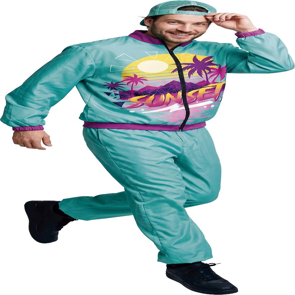 FIESTAS GUIRCA | Men's 90s Costume Set – Turquoise/Purple, M