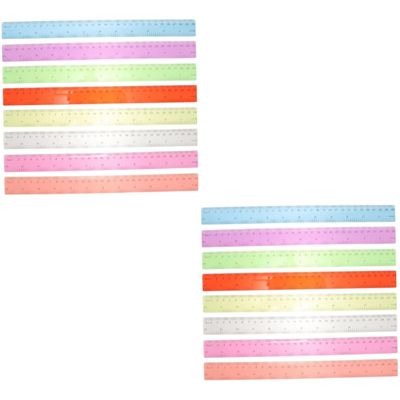 iplusmile 16-Piece Colorful Plastic Ruler Set, 12-Inch Measuring Rulers for School, Office, and Creative Projects