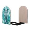 Mexpekil Decorative Wooden Bookends, Non-Slip, Blue-Green/Turquoise, 2-Pack view 2