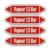 Labels: 300 x 45 mm, 4 pcs. - Group 2 - Steam - Pipe Identification - DIN 2403 - French - Steam 1.5 bar view 1
