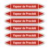 Stickers 200 x 30 mm, 6 pcs - Group 2 Steam - Pipeline Identification - DIN 2403 - French - Process Steam view 1