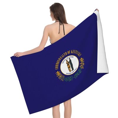 Kentucky State Flag Print Bath Towel, 132.1 x 81.3 cm, Ultra-Soft Oversized Beach Towel