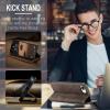 xinyunew Flip Case for Samsung Galaxy S21 Plus, Premium PU Leather Wallet Cover, Coffee view 2