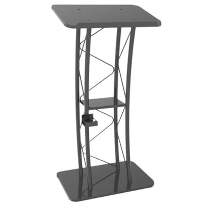 Black Metal Lectern Podium Stand with Cup Holder