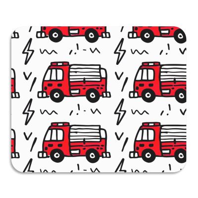 Fire Truck Dish Drying Mat, Easy-Clean, 59.9 x 50 cm, Red
