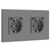BSEED Flush-Mount Wall Outlet with 2 USB-C Ports, 16A 250V, Gray view 1
