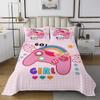 Manfei Girl Gamepad Bedspread, Large, Video Game Bedding Set, Kawaii Rainbow Wings Gaming Board Quilt Coverlet view 1