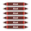 Stickers: 200 x 30 mm, 6 pcs. - Gruppo 8 - Liquidi Infiammabili - Pipe Marking - DIN 2403 - Italian - Alcol view 1