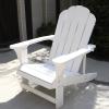 GBPLDMAQ Weather-Resistant Solid Wood Garden Bench, White view 1