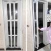 Jievmrs White Accordion-Style Folding Interior Door with Acrylic Glass, Waterproof Room Divider/Privacy Screen (30 x 80 in / 76 x 203 cm) view 1