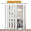 Jievmrs White Accordion-Style Folding Interior Door with Acrylic Glass, Waterproof Room Divider/Privacy Screen (30 x 80 in / 76 x 203 cm) view 4