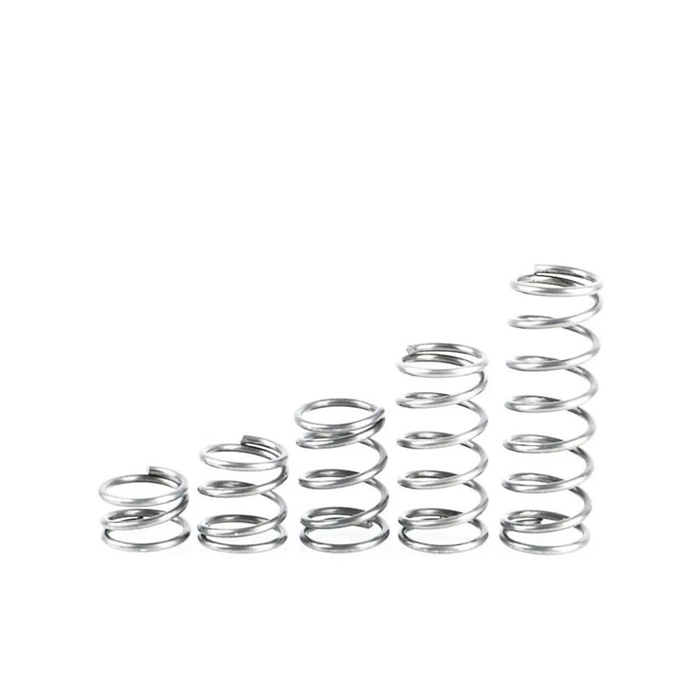 SellGood Metal Springs, 10-Pack, 304 Stainless Steel Compression Springs, 1.2 mm Wire Diameter, 7–22 mm Outer Diameter
