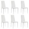 Home Detail Faux Leather Dining Chairs with Chrome or Black Metal Legs (White, Silver Legs, 6 Chairs) view 1