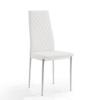 Home Detail Faux Leather Dining Chairs with Chrome or Black Metal Legs (White, Silver Legs, 6 Chairs) view 4