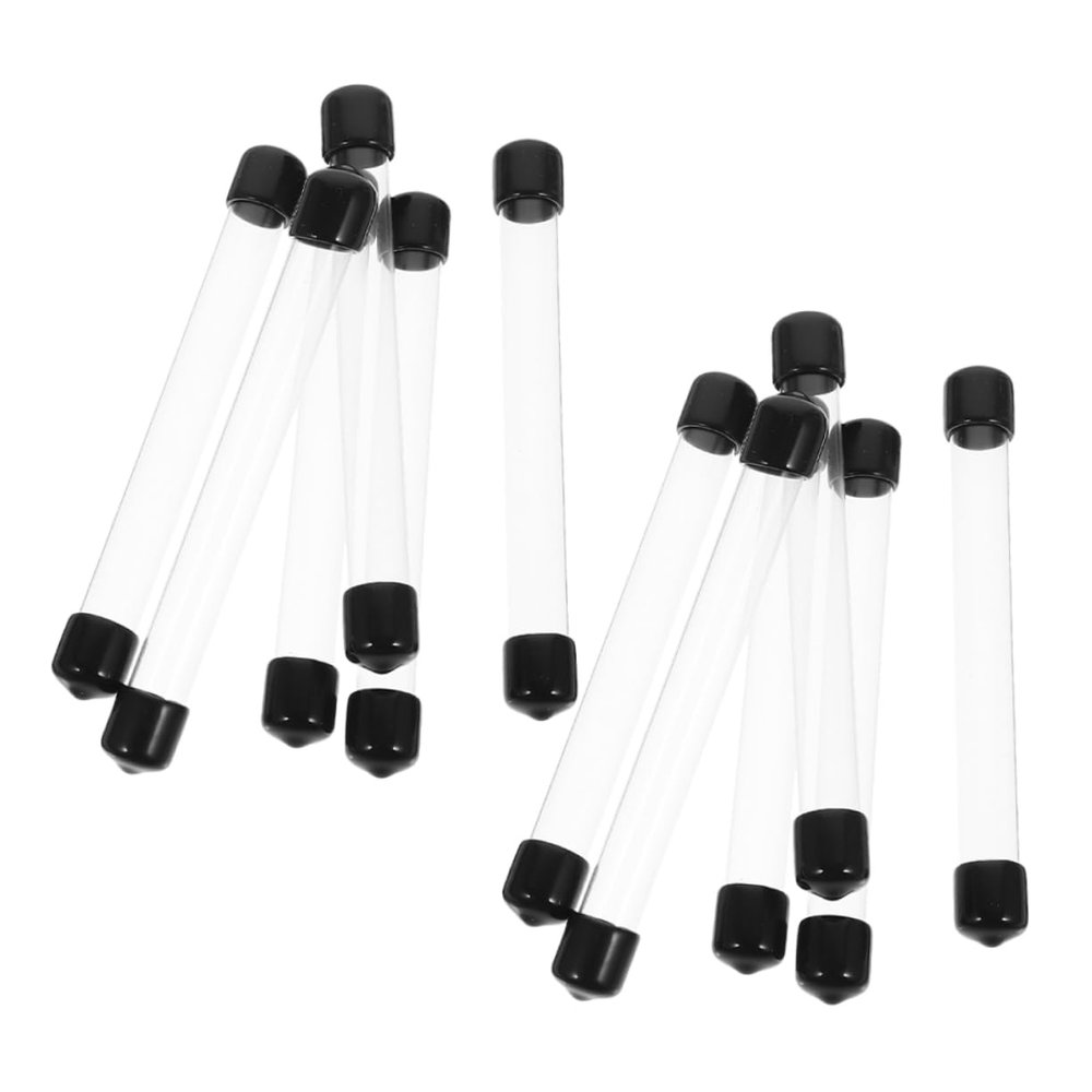 FUNOMOCYA Clear Round Storage Tubes with Lids, Sturdy and Deformation-Resistant, 12-Piece Plastic PVC Set for School and Craft Projects