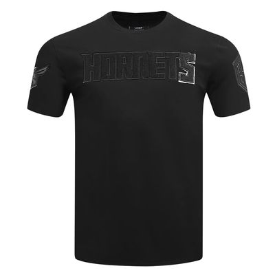 Pro Standard Men's NBA Charlotte Hornets Classic 3BK S/S Tee, Triple Black, 2XL