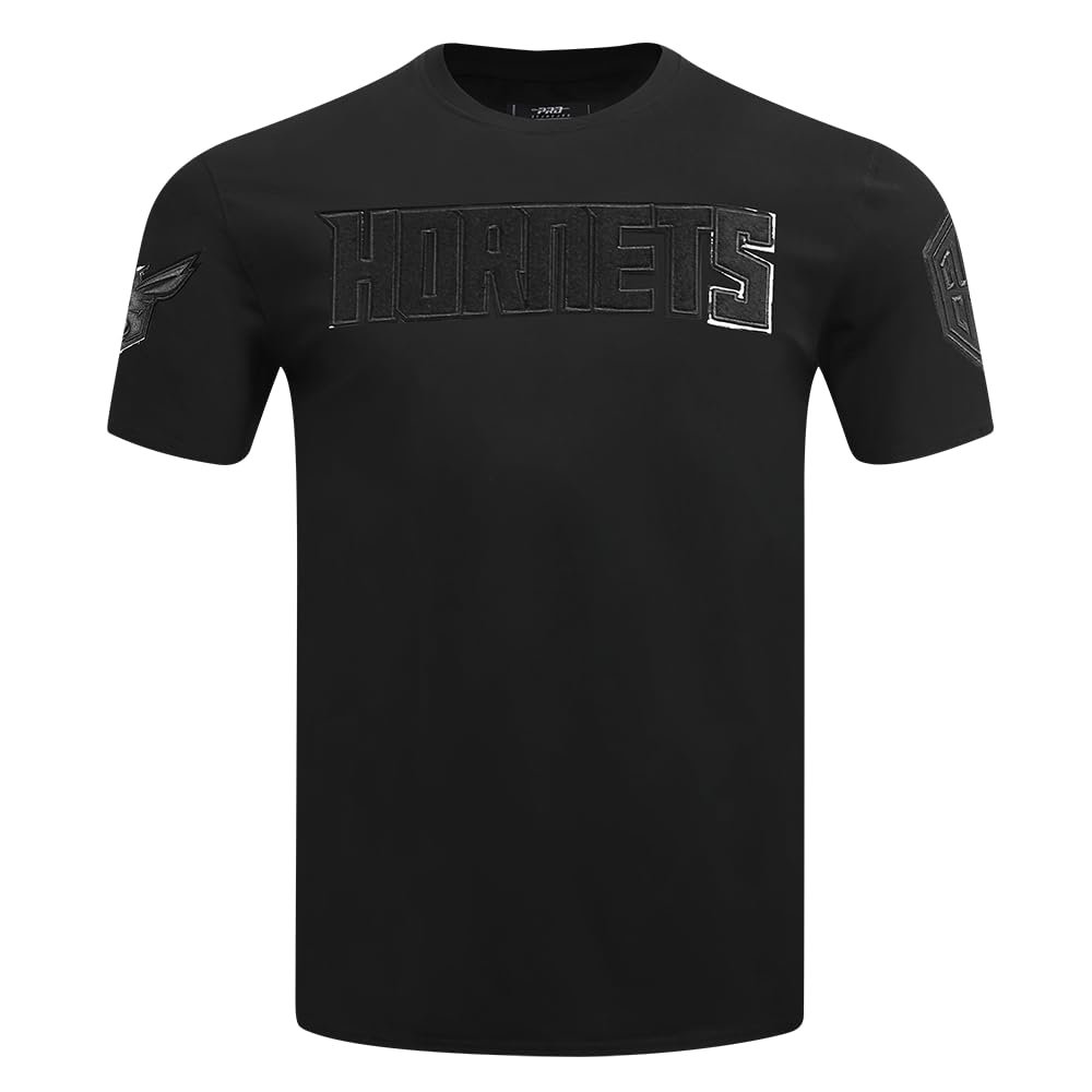 Pro Standard Men's NBA Charlotte Hornets Classic 3BK S/S Tee, Triple Black, 2XL