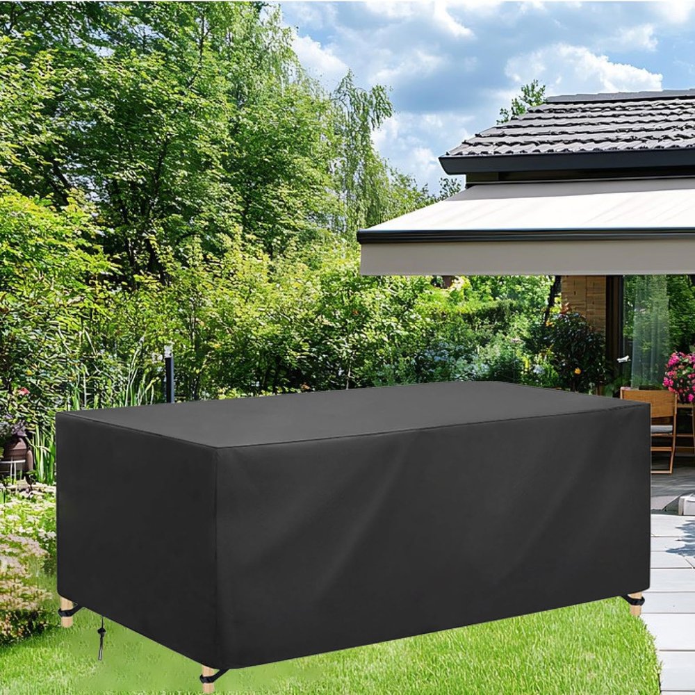 AEXOIO Outdoor Patio Table Cover 350 x 100 x 120 cm, Waterproof 600D Oxford Fabric Furniture Protection Cover
