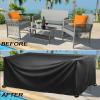 AEXOIO Outdoor Patio Table Cover 350 x 100 x 120 cm, Waterproof 600D Oxford Fabric Furniture Protection Cover view 4