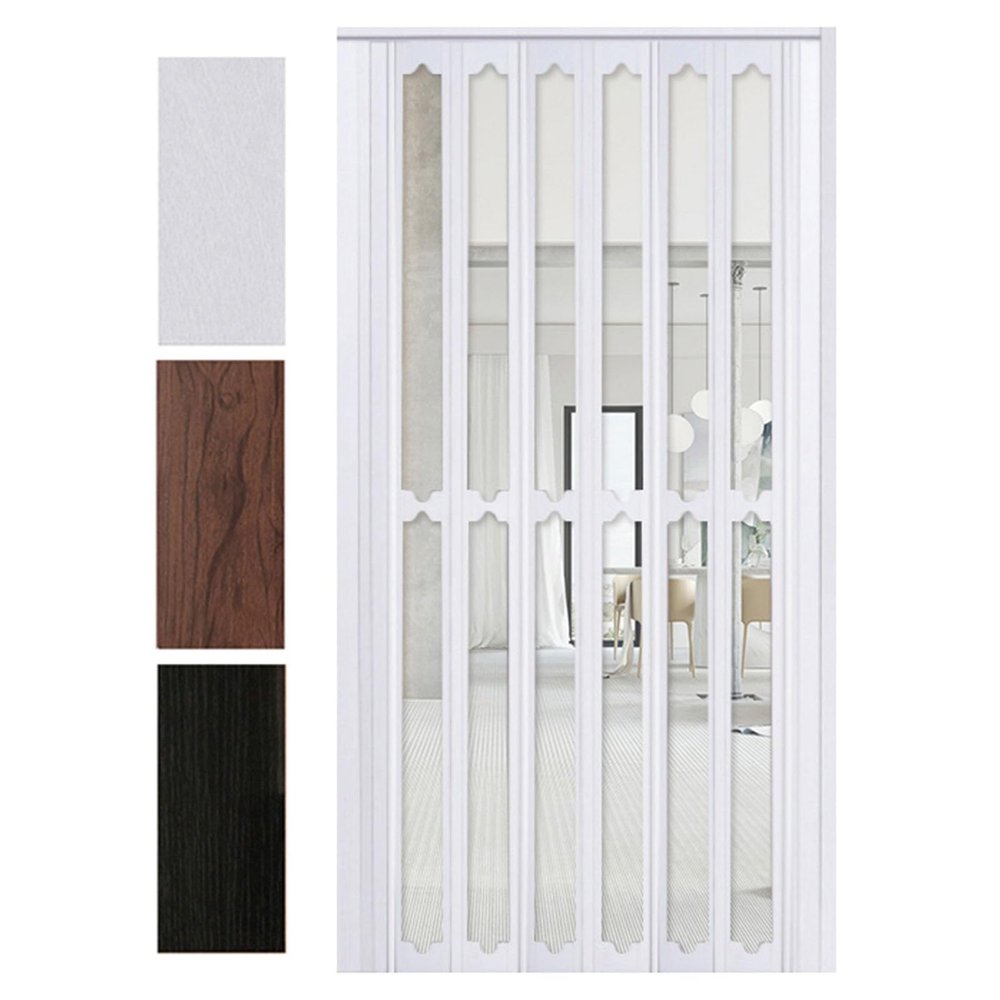 Transparent Acrylic Accordion Door for Kitchen, Laundry Room, Closet, PVC Folding Door, Interior Room Divider, Easy-Glide, 142.2 x 203.2 cm